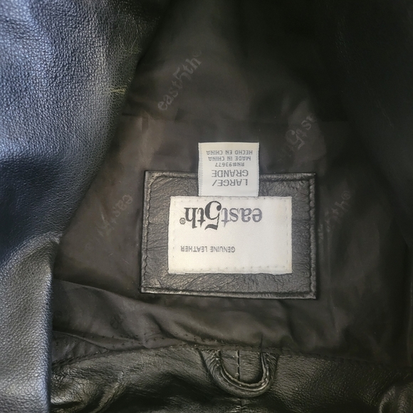 Women's hip lenght straight zip front leather jacket - Picture 4 of 5